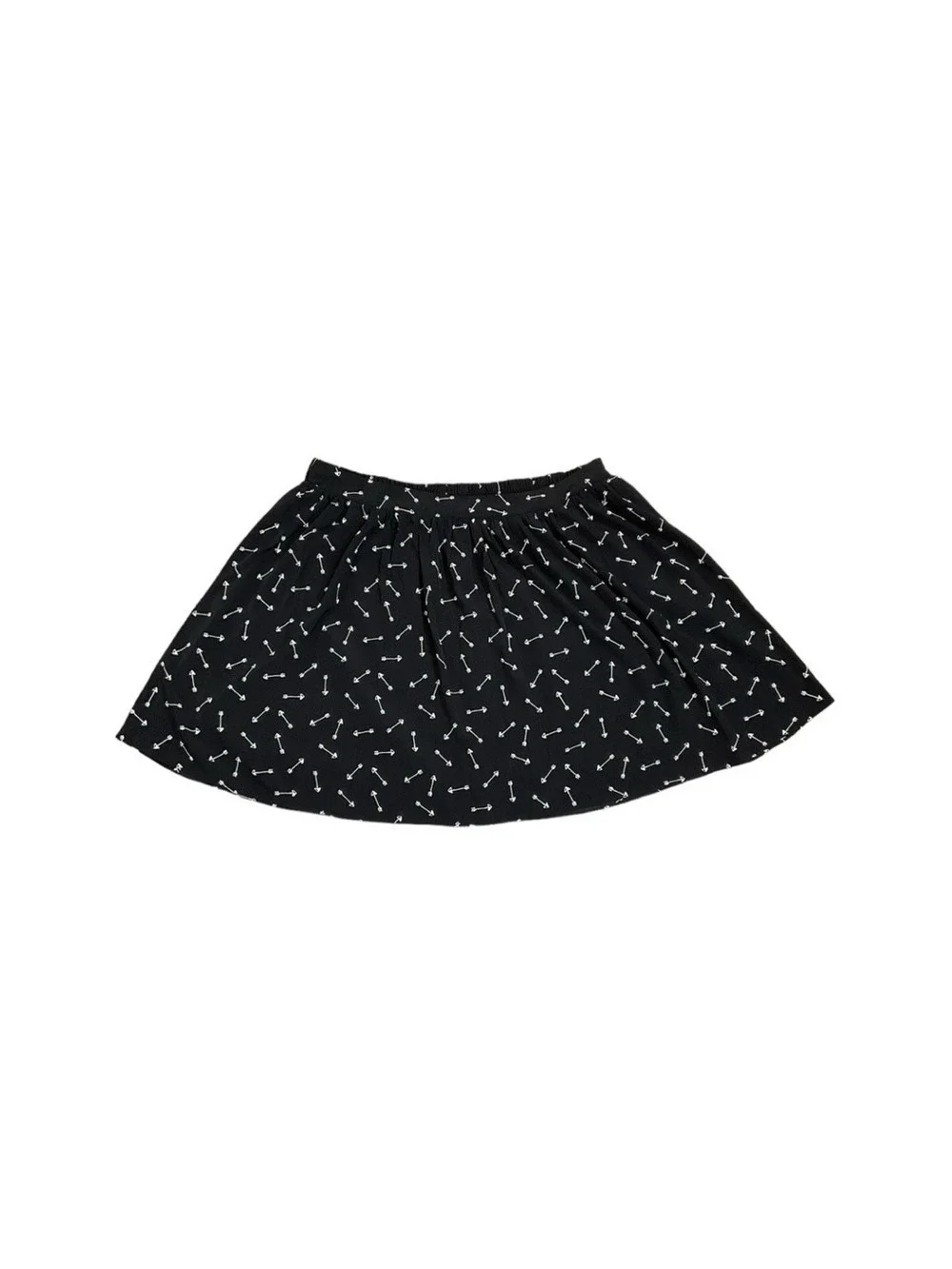 NWT LC Lauren Conrad Date Night Printed Flirty Skirt Arrow Hearts Print Large